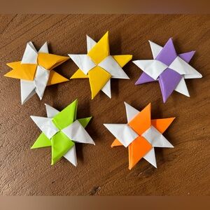 Colorful Origami Ninja Star Set